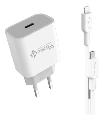 Cabo + Fonte Compatível iPhone SE X Xr 11 12 13 14 Usb-c 20w