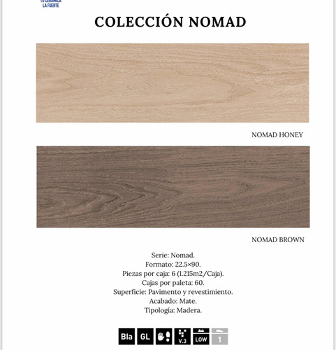 Arg. Porcelanato Español Nomad Natural 22.5x90 Madera