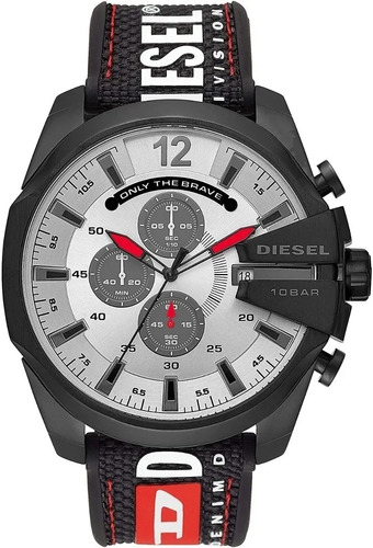 Reloj Hombres Diesel Mega Chief Chrono Negro Silicona Dz4512