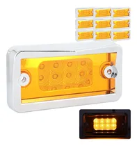 Comprar 10 Plafon 8 Led Rectangular Fija Estrobo Cromo Ámbar 12-24vf
