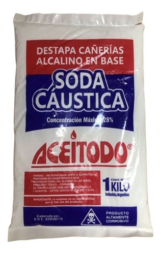 Soda Cáustica Aceitodo 1kg × 10 Unidades