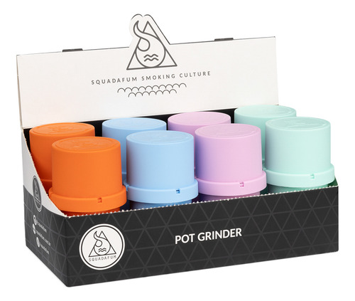 Dichavador Pot Grinder Squadafum Fechamento Hermético 2 Em 1 Cor Laranja Lisa