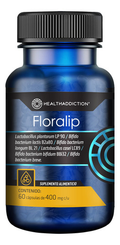 HEALTHADDICTION - Probióticos Para Colesterol Floralip - Apoyo Digestivo y Reducción de Triglicéridos - Regula Niveles de LDL y Mejora Salud Cardiovascular - 60 Cápsulas de Alta Calidad