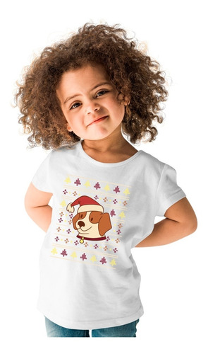 Playera Navidad - Niños - Diseño Navideño - Perro Navideño