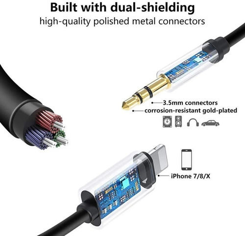 Imagen 3 de 5 de Cable Audio Jack Adaptador iPhone A Audio 3.5mm Lightning
