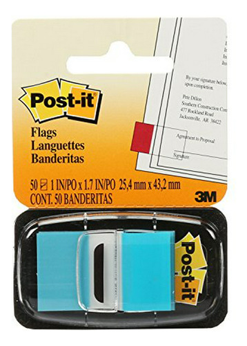 Post-it Banderas, Azul Brillante, 1 Pulgada De Ancho, 50 Por