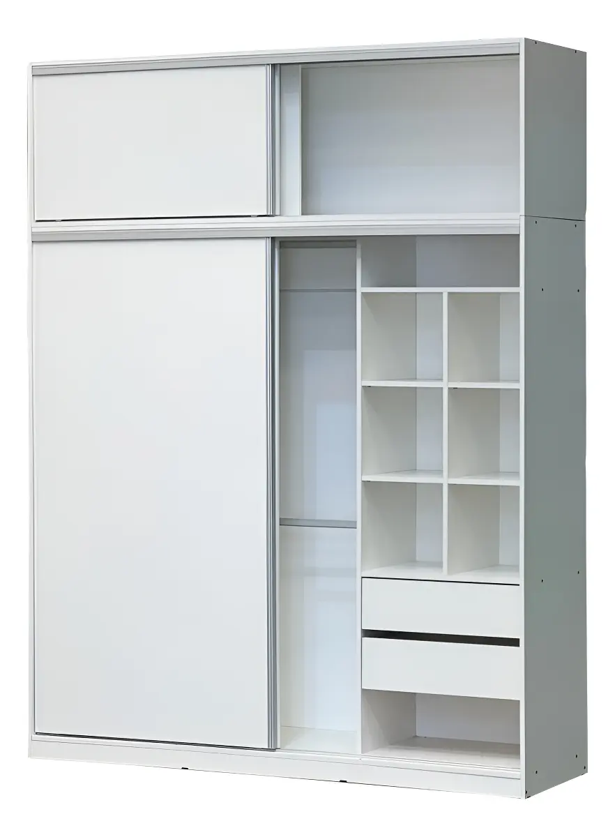 Placard Puertas Corredizas Con Alzada Baulera 180x235 Color Blanco Linea Delta Carpintería Rivadavia
