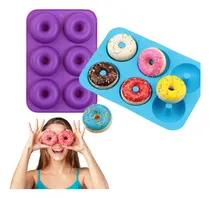 Comprar Forminha De Donuts Silicone Fazer Rosquinha 6 Cupcake Forma.