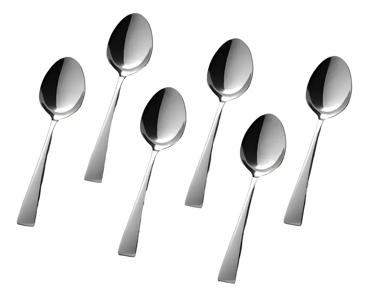 Set X 6 Cuchara De Te Volf Linea Vecchio Acero Inoxidable Mango Gris