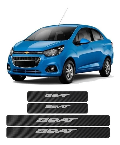 Sticker Cubre Estribos Fibra De Carbon Para Chevrolet Beat 4