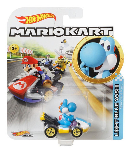 Hot Wheels - Yoshi Standard Kart azul claro - Mario Kart