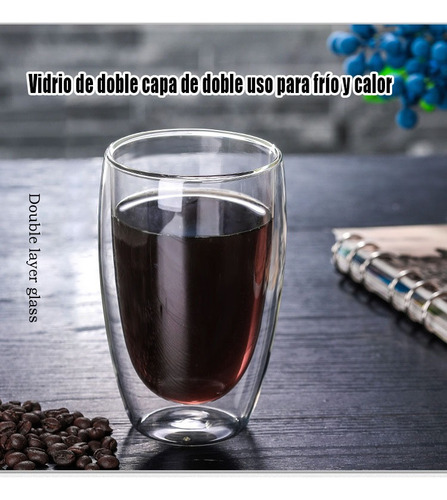 Taza De Té De Doble Capa De 80 Ml Taza De Café Transparente