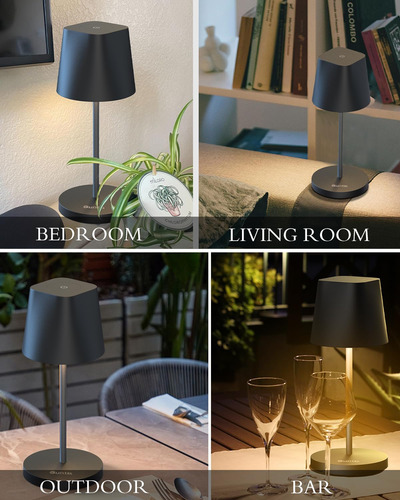 Lámpara De Mesa Recargable Inalámbrica Led 2 Temperaturas