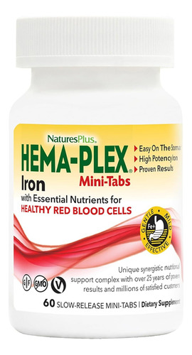 Natures Plus, Hema Plex, 60 Tabletas