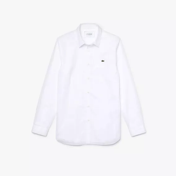 Camisa Hombre Lacoste Slim Fit Popelina Algodón Elástico