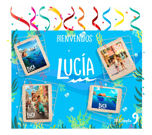 Banner Imprimible Personalizado Luca Disney Fondo Mesa 2