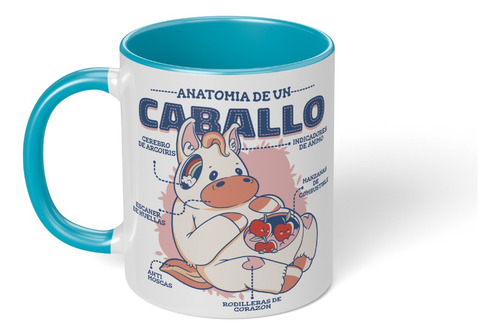 Taza Tazon Cafe Anatomia De Un Caballo Varios Colores