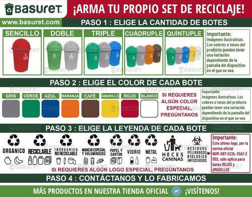 Imagen 5 de 5 de Bote Para Basura Balancín Redondo Verde 45 Lt