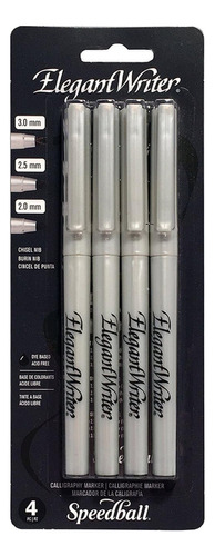 Speedball Elegant Writer Calligraphy Juego 4 Marcadores, Con