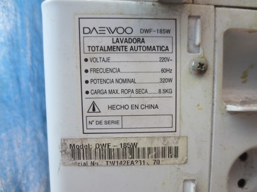 Motor Y Capacitor Para Lavadora Daewoo Dwf-185w 8.5 Kg Usada (Usado)