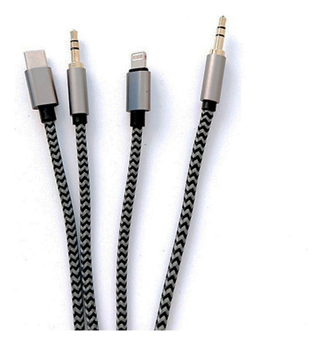 Cable De Audio Auxiliar A Auxiliar + Tipo C + Para iPhone
