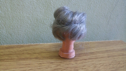 Cabeza De Titere Payaso Pelo Gris De Goma Pintada A Mano (Usado)