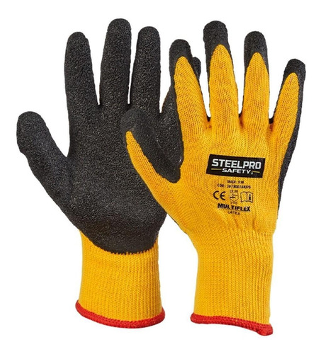 Guantes Proteccion Multiflex Latex Amarillo Talla L Steelpro