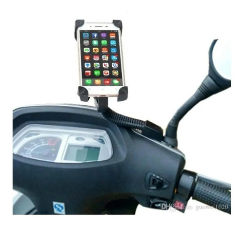 Imagen 4 de 5 de Soporte Celular Moto Scooter Agarre Del Espejo Regulable