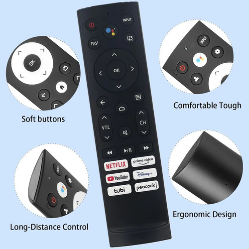 Control Remoto Compatible Con Pantalla Hisense Tv Erf3b90h, Con Funda + Pila Aaa