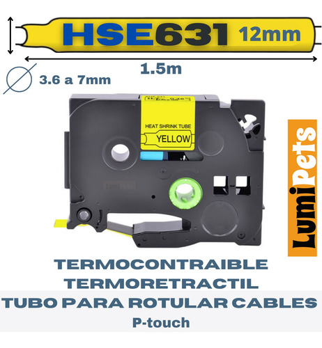 Cinta Termocontraible Hse-631 Alternativa Brother | 11.7 Mm 