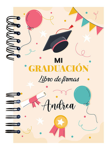 Libreta Libro De Firmas Para Graduación Beige