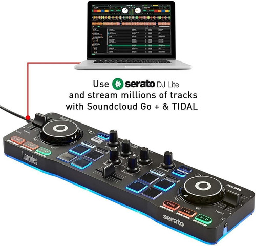 Controlador DJ Hercules DJControl Starlight negro de 2 canales