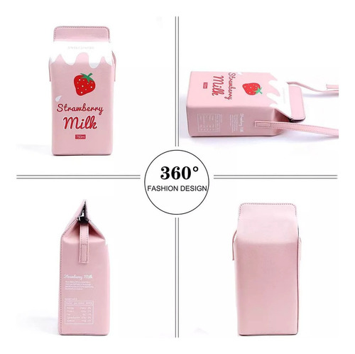 Billetera De Caja De Leche Fruta Encantadora Plátano Fresa