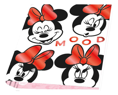 Carpeta Mooving A4 Minnie Mouse Redondo Escolar 2 Ganchos