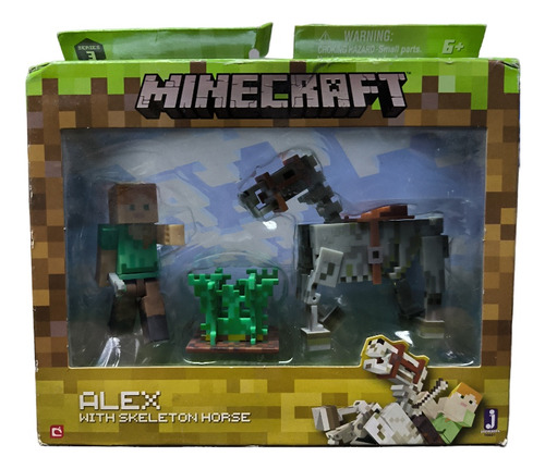 Figuras Minecraft Alex Y Caballo Esqueleton Nuevo