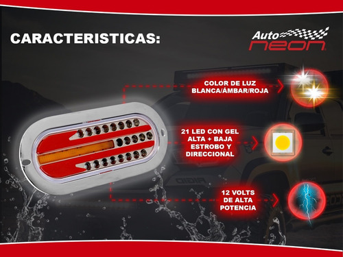 Plafón 21 Led Direccional Alta + Baja Y Estrobo 3 Colores