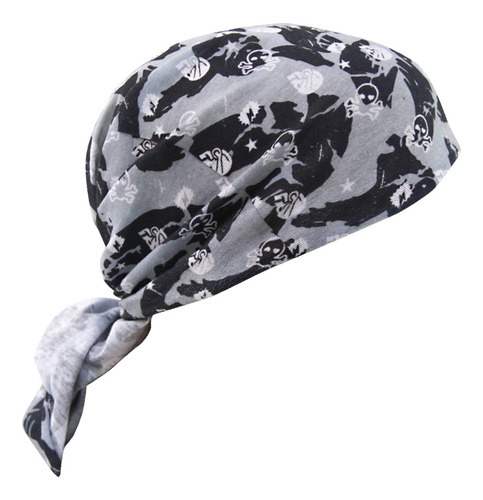 Bandana Nautika Skull Estampada Microfibra Fps 50 Cinza