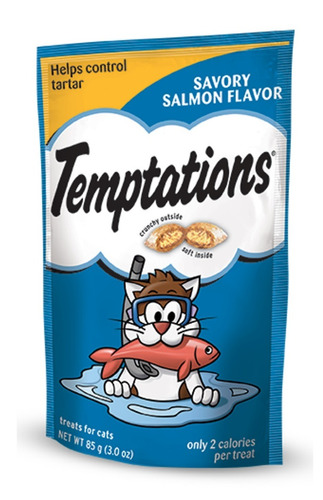 Imagen 1 de 7 de Snacks Gatos De Salmón Galletas Temptations Cat 85g