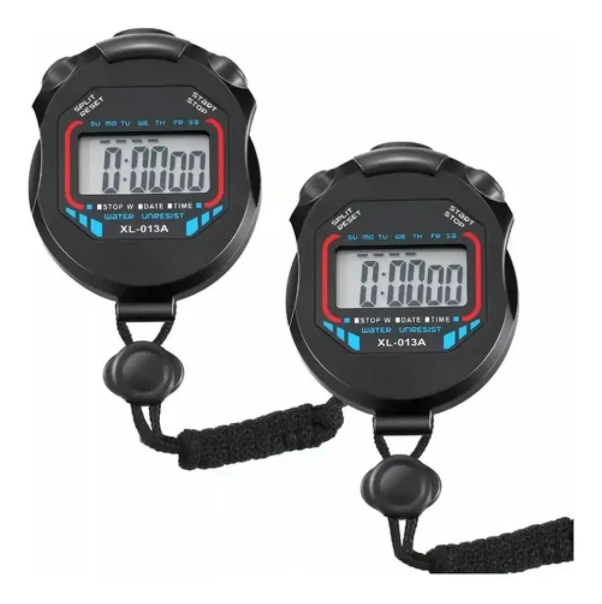 Juego 2 Cronometros Digitales Para Deporte Temporizador Con Cordon Alarma Reloj Calendario Precision Pantalla Lcd Entrenadores Arbitros Atletismo Futbol Correr Natacion Gimnasio Es