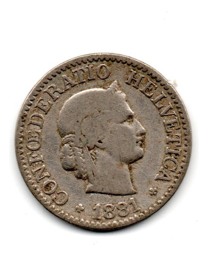 Suiza Moneda 10 Rappen Año 1881 Km#27