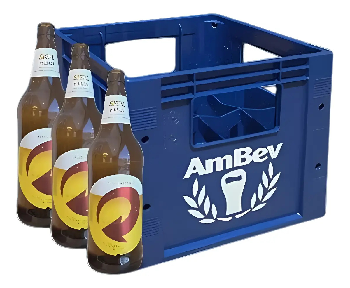Garrafeira Ambev Engradado Cerveja 1l Com 12 Garrafas Azul