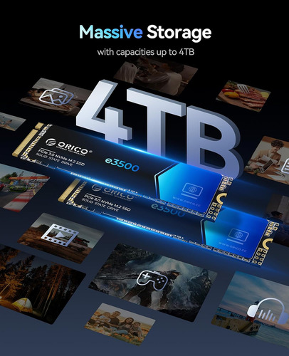 Orico 2tb M.2 Nvme Ssd, Pcie Gen3x4 M2 2280 Ssd, Hasta 36...