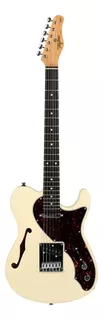 Guitarra eléctrica Tagima Brasil T-920 semi hollow de cedro olympic white con diapasón de granadillo brasileño