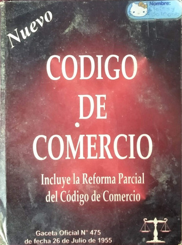 Libro Fisico Código De Comercio Con Su Reforma Parcial