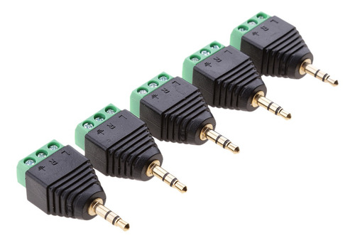 5 Piezas Enchufe Macho Esté De 3.5 Mm (1/8 Pulgadas) Al