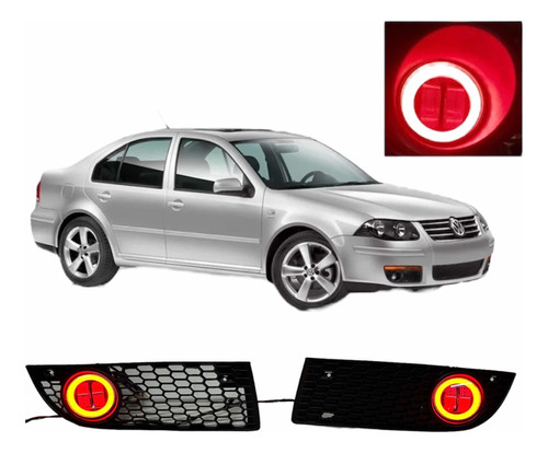 Faros Auxiliares  Led Jetta Clasico  Ojo De Angel Rojo