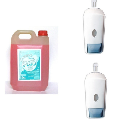 2 Dispensers De Jabon Liquido + Shampoo Para Manos X 5 Lts