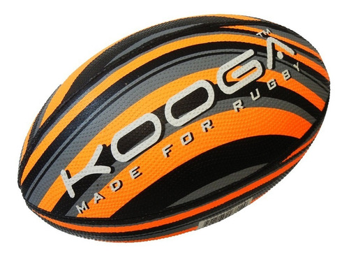 Pelota De Rugby Kooga Wave Grip Negro / Naranja