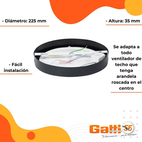 Imagen 7 de 9 de Plafón Led Aplique Para Ventilador De Techo 18 W Luz Fría/ca