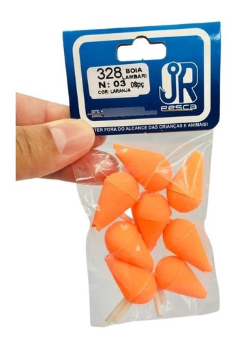 Kit 8 Boias Lambari N° 3 Isopor Jr - Pesca Tilapia Lambari